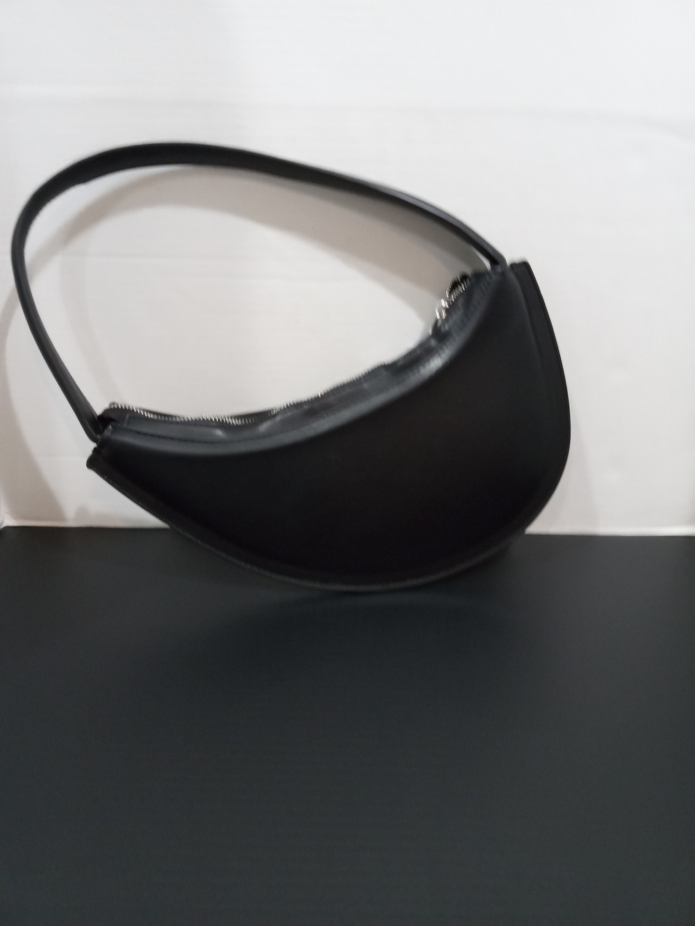 Madison West Black Crescent Shoulder Bag